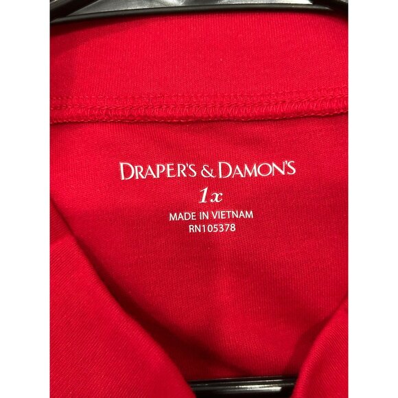 Drapers & Damons Womens Red Long Sleeve Mock Neck Top Size 1X - Picture 5 of 9